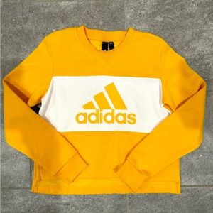 Adidas Yellow Crewneck Cropped Sweater